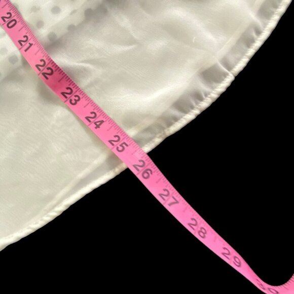 CHICO'S Women Top Sz 2X White Short Wide Sleeves Polka Dot Sheer Overlay 50-4 - Picture 12 of 16